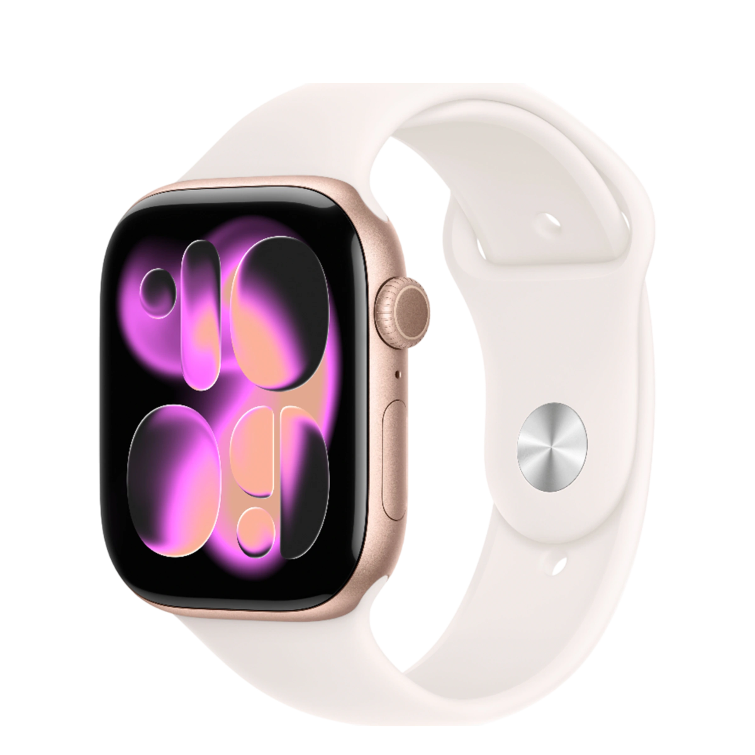 Apple Watch Series 11 GPS + Cellular 46mm Rose Gold Aluminum Case with Light Blush Sport Band - S/M (MFCG4)