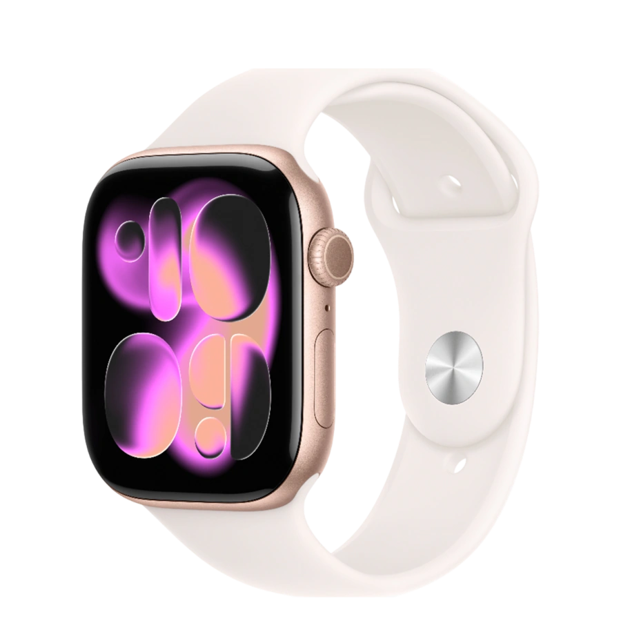 Apple Watch Series 11 GPS 46mm Rose Gold Aluminum Case with Light Blush Sport Band - M/L (MEV74)