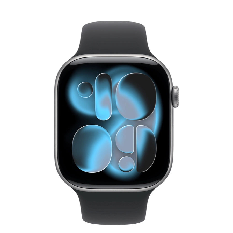 Apple Watch Series 11 GPS 46mm Space Gray Aluminum Case with Black Sport Band - S/M (MEV04)