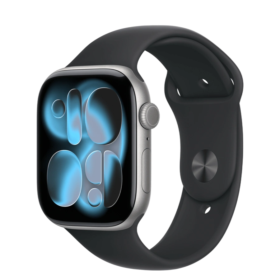 Apple Watch Series 11 GPS 46mm Space Gray Aluminum Case with Black Sport Band - M/L (MEV44)