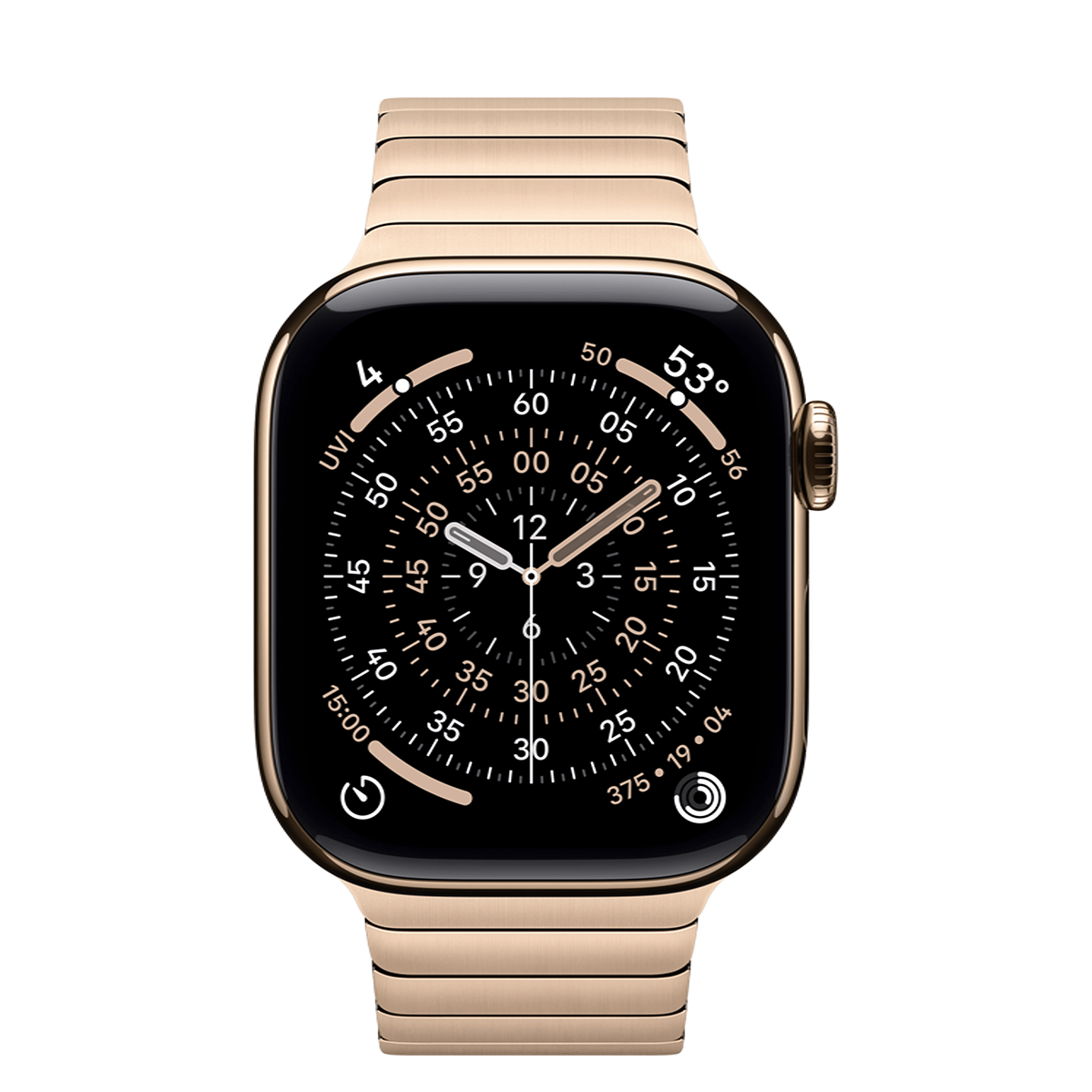 Apple Watch Series 11 GPS + Cellular 42mm Gold Titanium Case with Gold Link Bracelet (MF9M4+MXMC3)