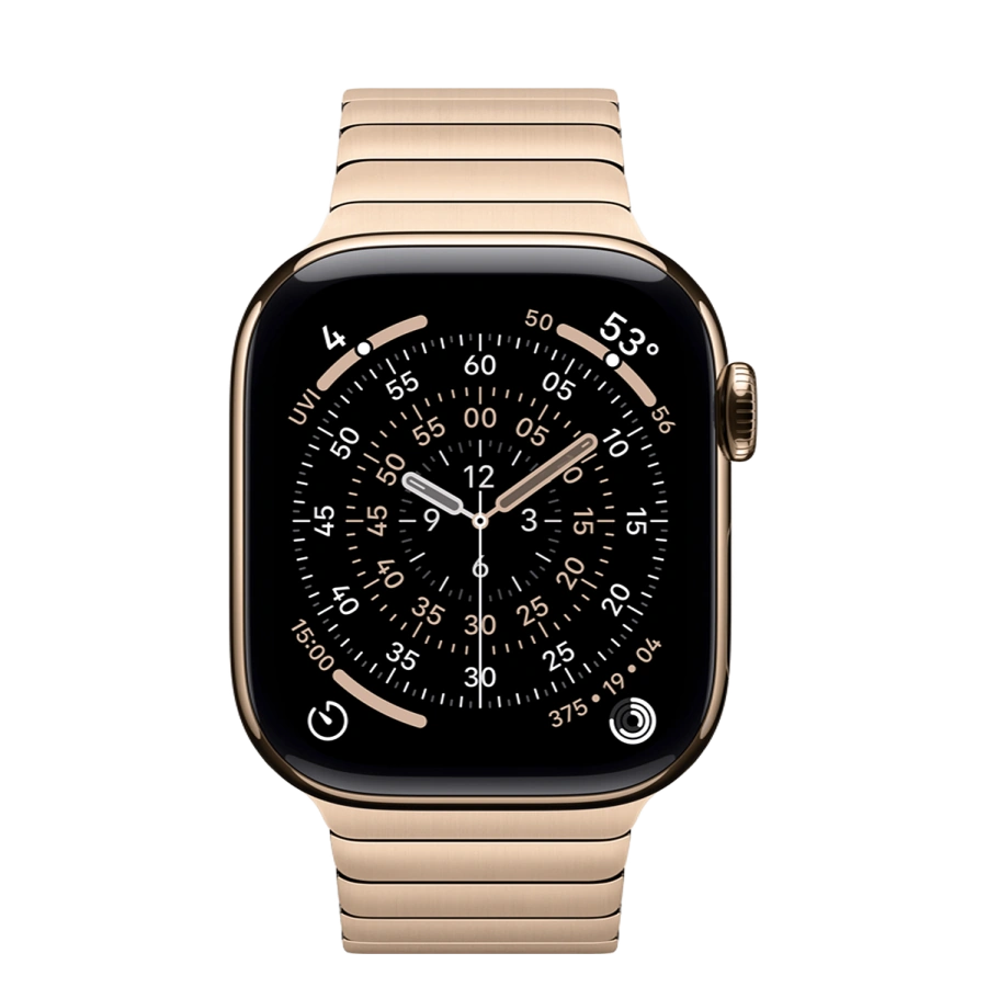 Apple Watch Series 11 GPS + Cellular 42mm Gold Titanium Case with Gold Link Bracelet (MF9M4+MXMC3)