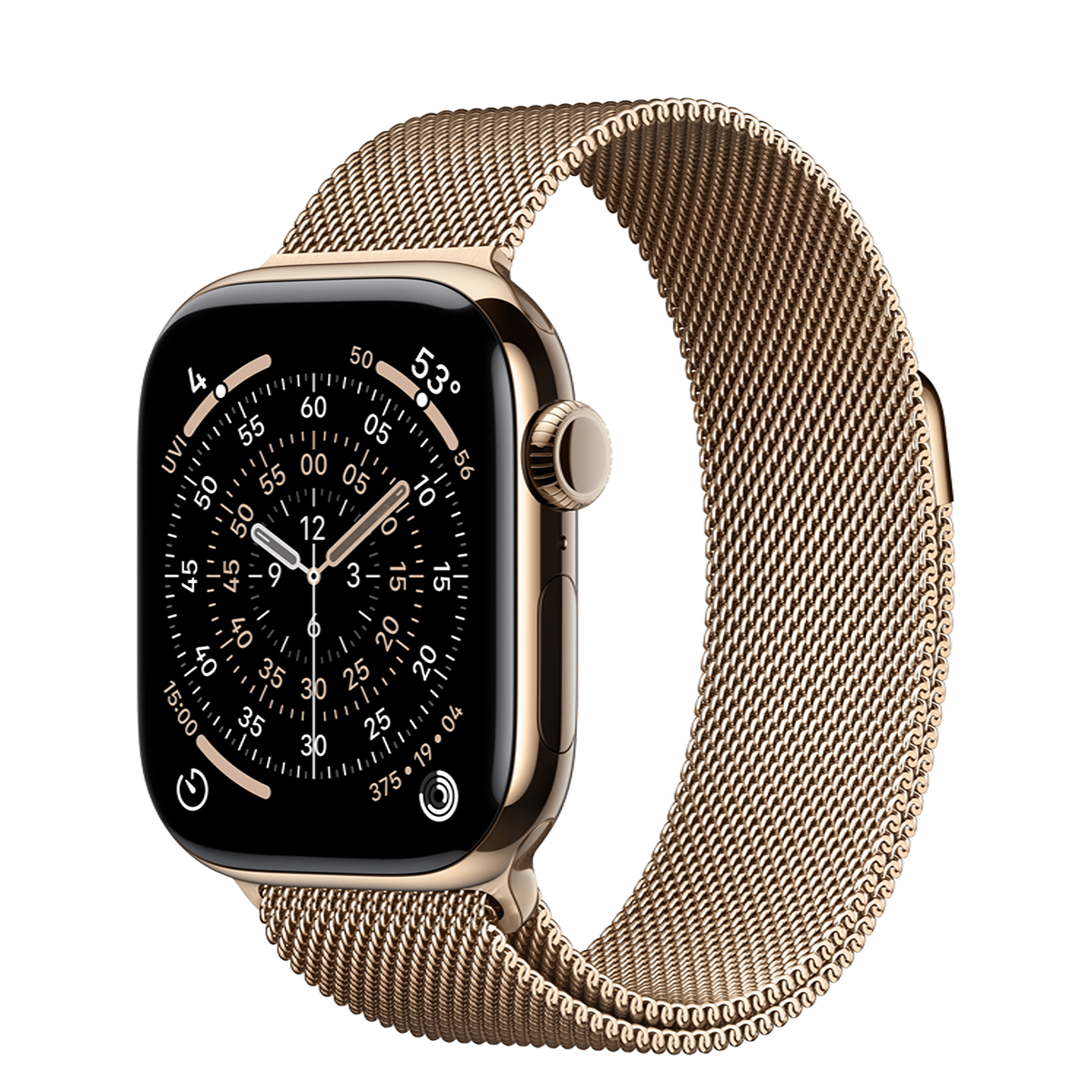 Apple Watch Series 11 GPS + Cellular 42mm Gold Titanium Case with Gold Milanese Loop (MF8Y4)