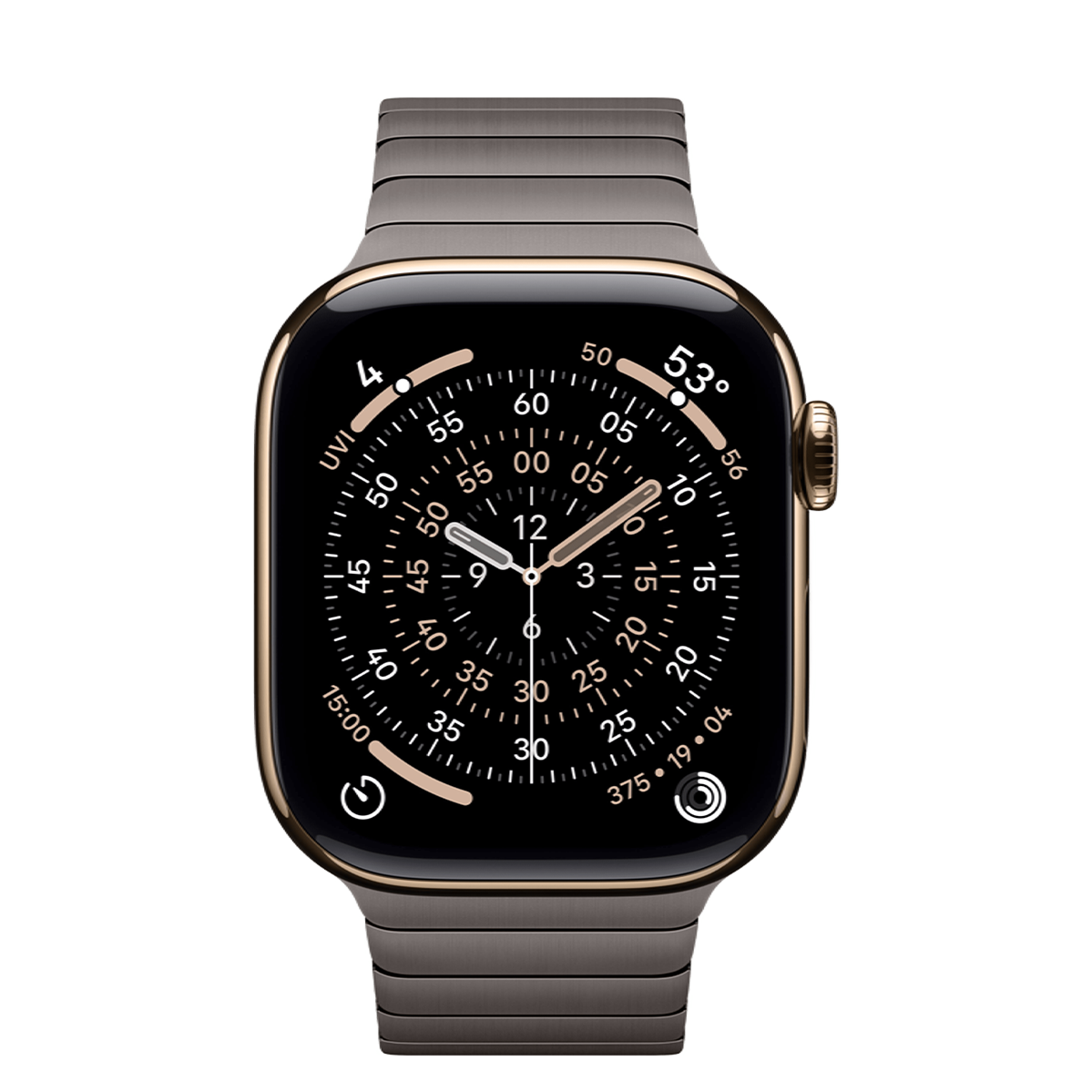 Apple Watch Series 11 GPS + Cellular 42mm Gold Titanium Case with Slate Link Bracelet (MF9M4+MXMD3)