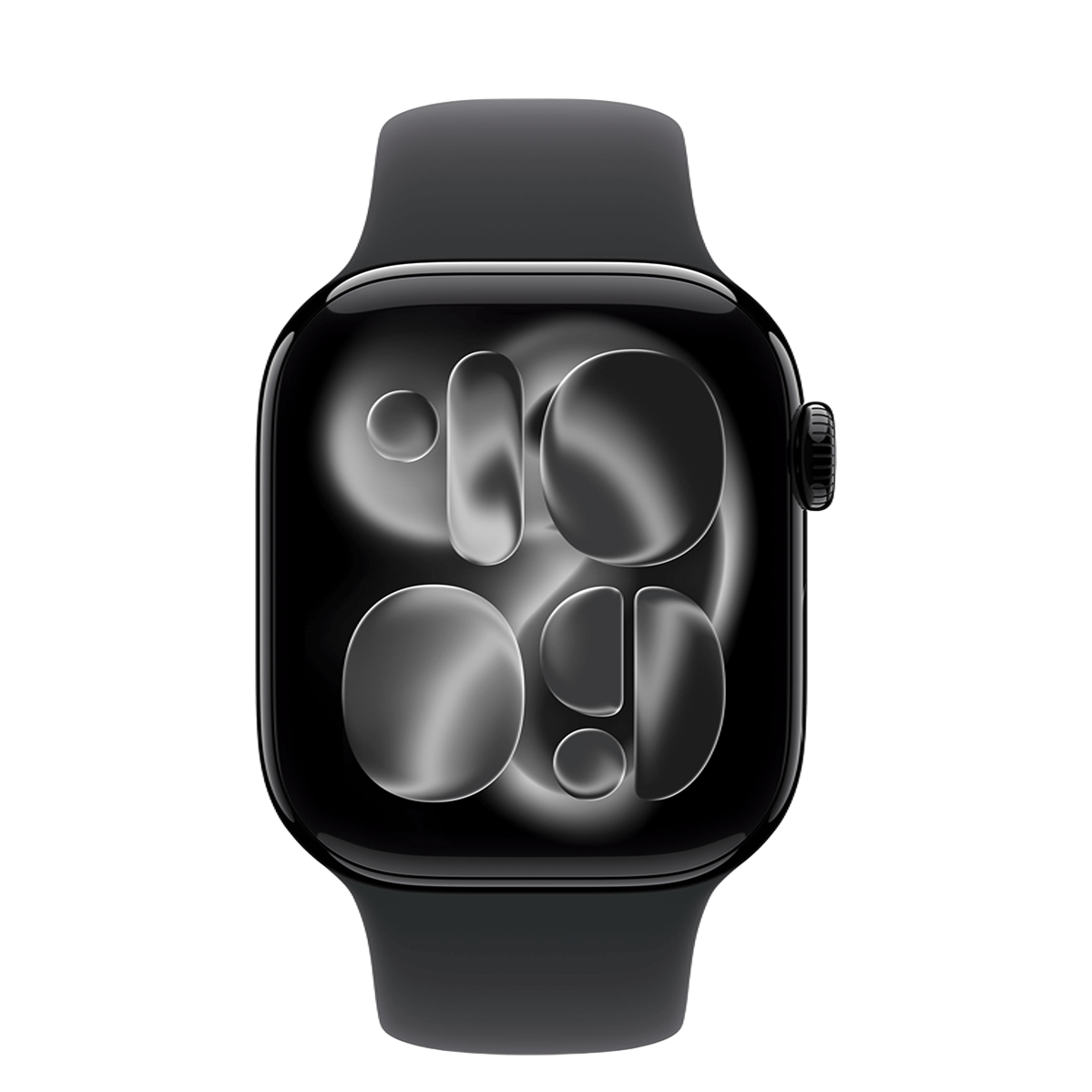 Apple Watch Series 11 GPS + Cellular 42mm Jet Black Aluminum Case with Black Sport Band - M/L (MF854)