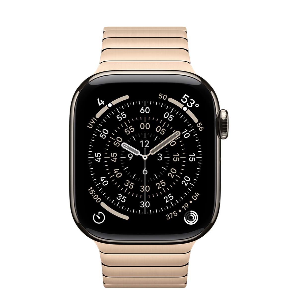 Apple Watch Series 11 GPS + Cellular 42mm Natural Titanium Case with Gold Link Bracelet (MF9H4+MXMC3)