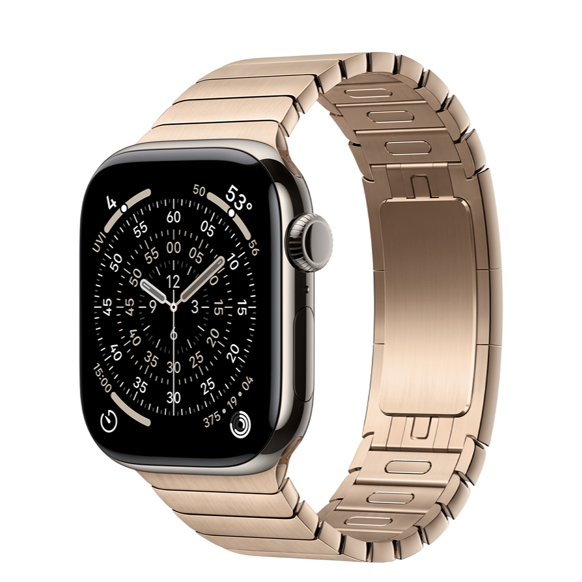Apple Watch Series 11 GPS + Cellular 42mm Natural Titanium Case with Gold Link Bracelet (MF9H4+MXMC3)
