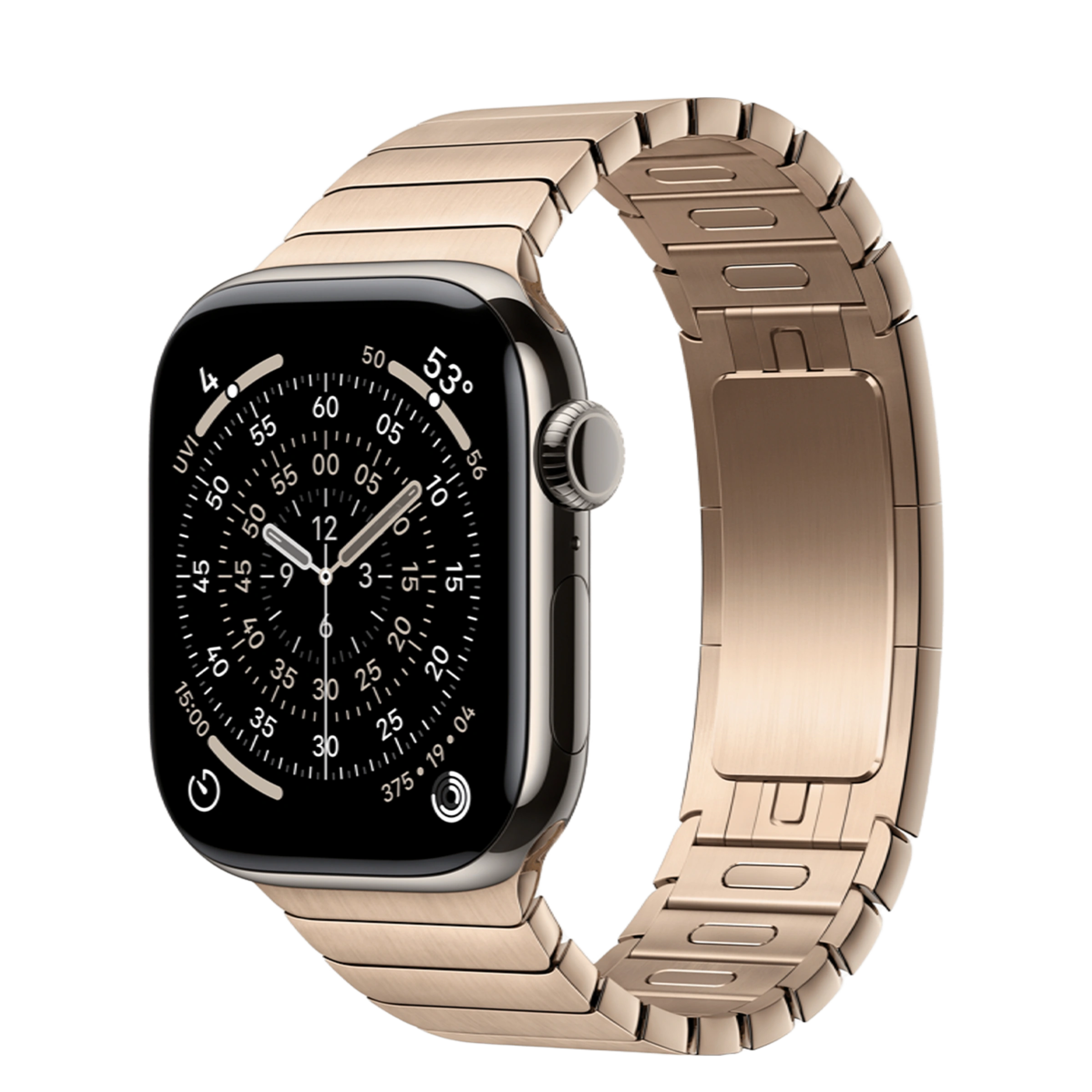 Apple Watch Series 11 GPS + Cellular 42mm Natural Titanium Case with Gold Link Bracelet (MF9H4+MXMC3)