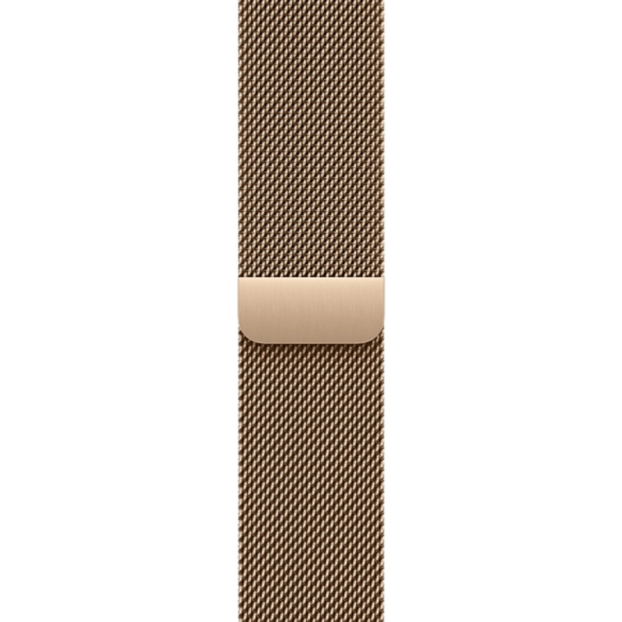 Apple Watch Series 11 GPS + Cellular 42mm Natural Titanium Case with Gold Milanese Loop (MF9H4+MGJ04)