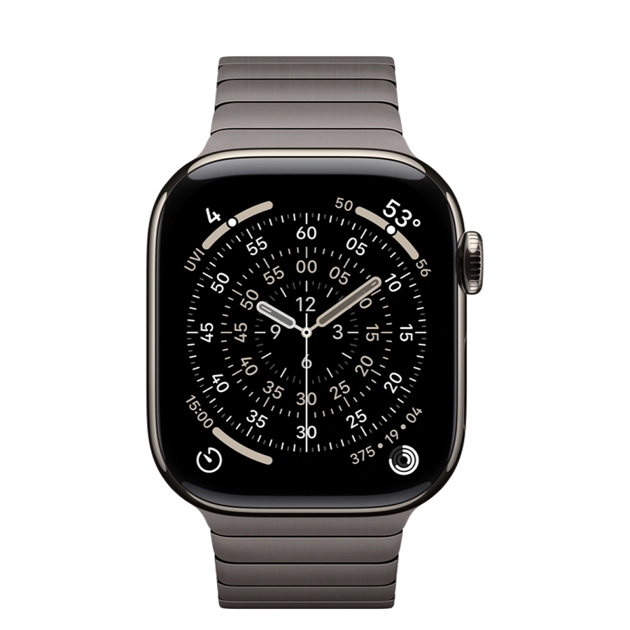 Apple Watch Series 11 GPS + Cellular 42mm Natural Titanium Case with Slate Link Bracelet (MF9H4+MXMD3)