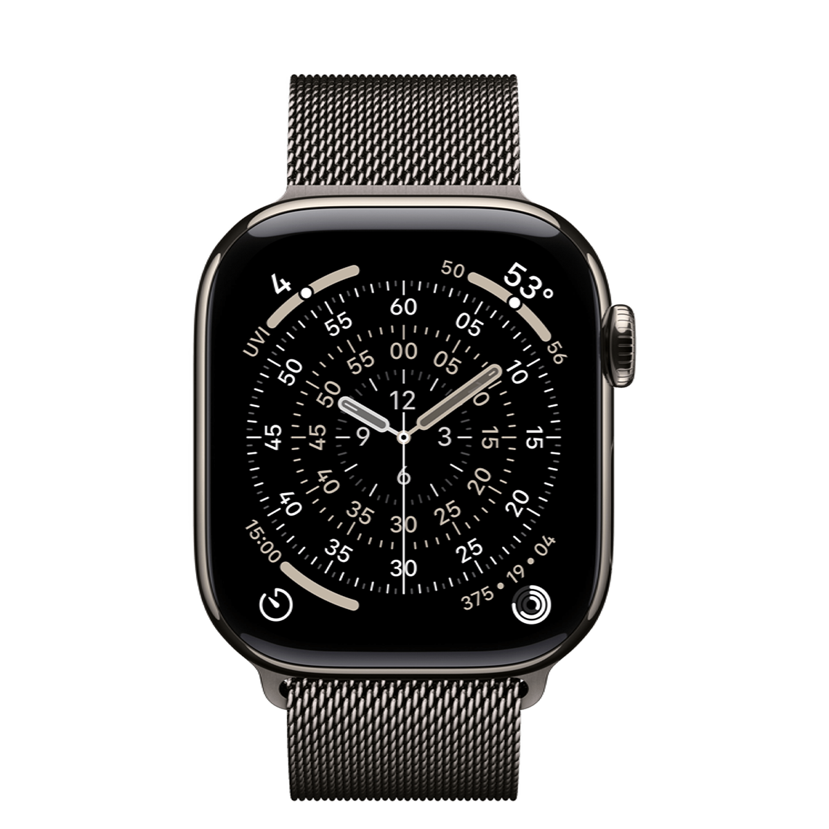 Apple Watch Series 11 GPS + Cellular 42mm Natural Titanium Case with Slate Milanese Loop (MF9H4+MGJ14)