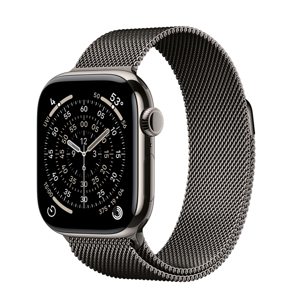 Apple Watch Series 11 GPS + Cellular 42mm Natural Titanium Case with Slate Milanese Loop (MF9H4+MGJ14)