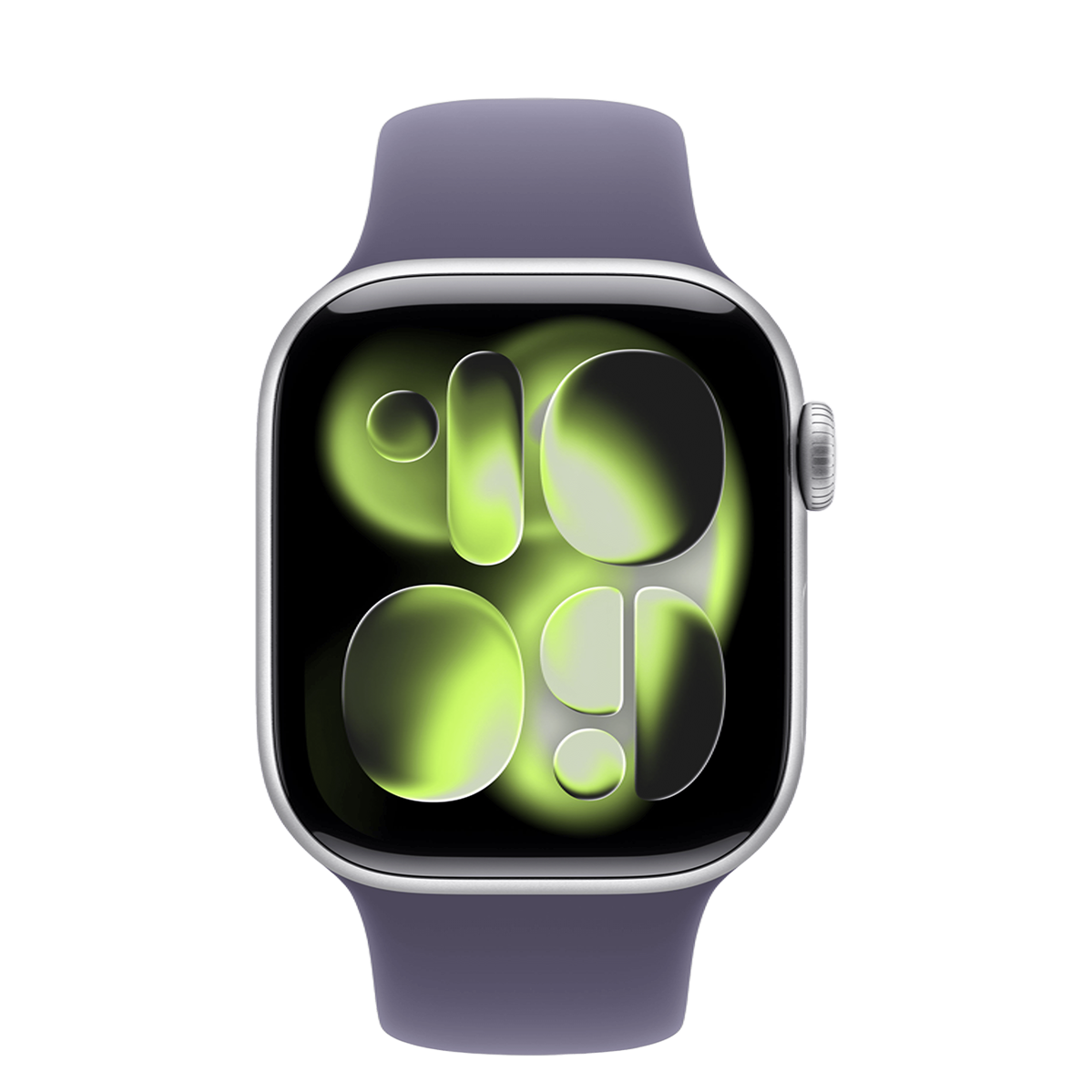 Apple Watch Series 11 GPS + Cellular 42mm Silver Aluminum Case with Purple Fog Sport Band - M/L (MF8J4)