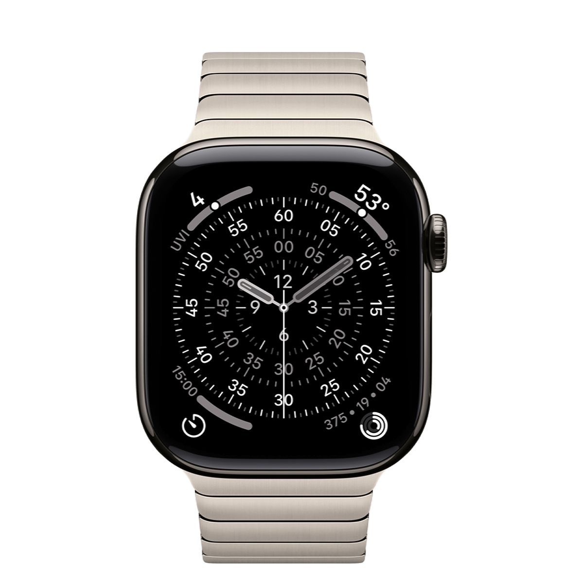 Apple Watch Series 11 GPS + Cellular 42mm Slate Titanium Case with Natural Link Bracelet (MF9K4+MXMA3)