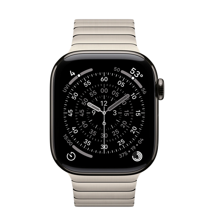 Apple Watch Series 11 GPS + Cellular 42mm Slate Titanium Case with Natural Link Bracelet (MF9K4+MXMA3)