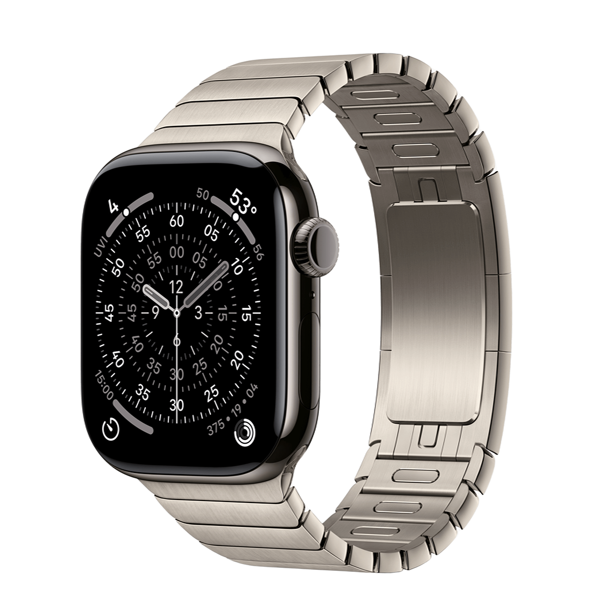 Apple Watch Series 11 GPS + Cellular 42mm Slate Titanium Case with Natural Link Bracelet (MF9K4+MXMA3)