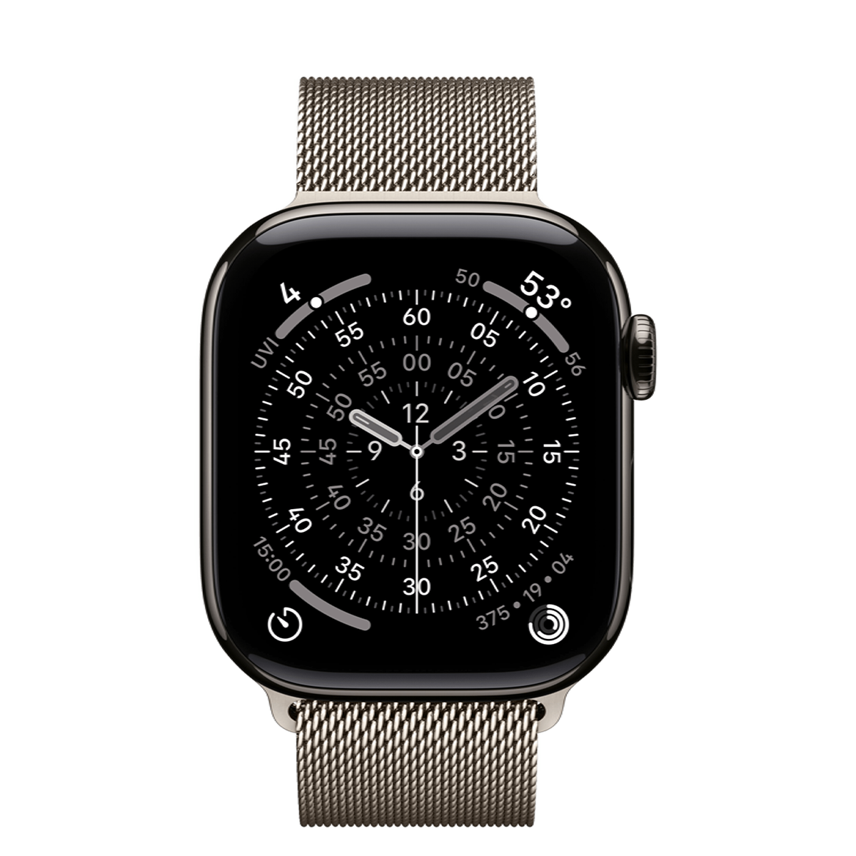 Apple Watch Series 11 GPS + Cellular 42mm Slate Titanium Case with Natural Milanese Loop (MF9K4+MGHY4)