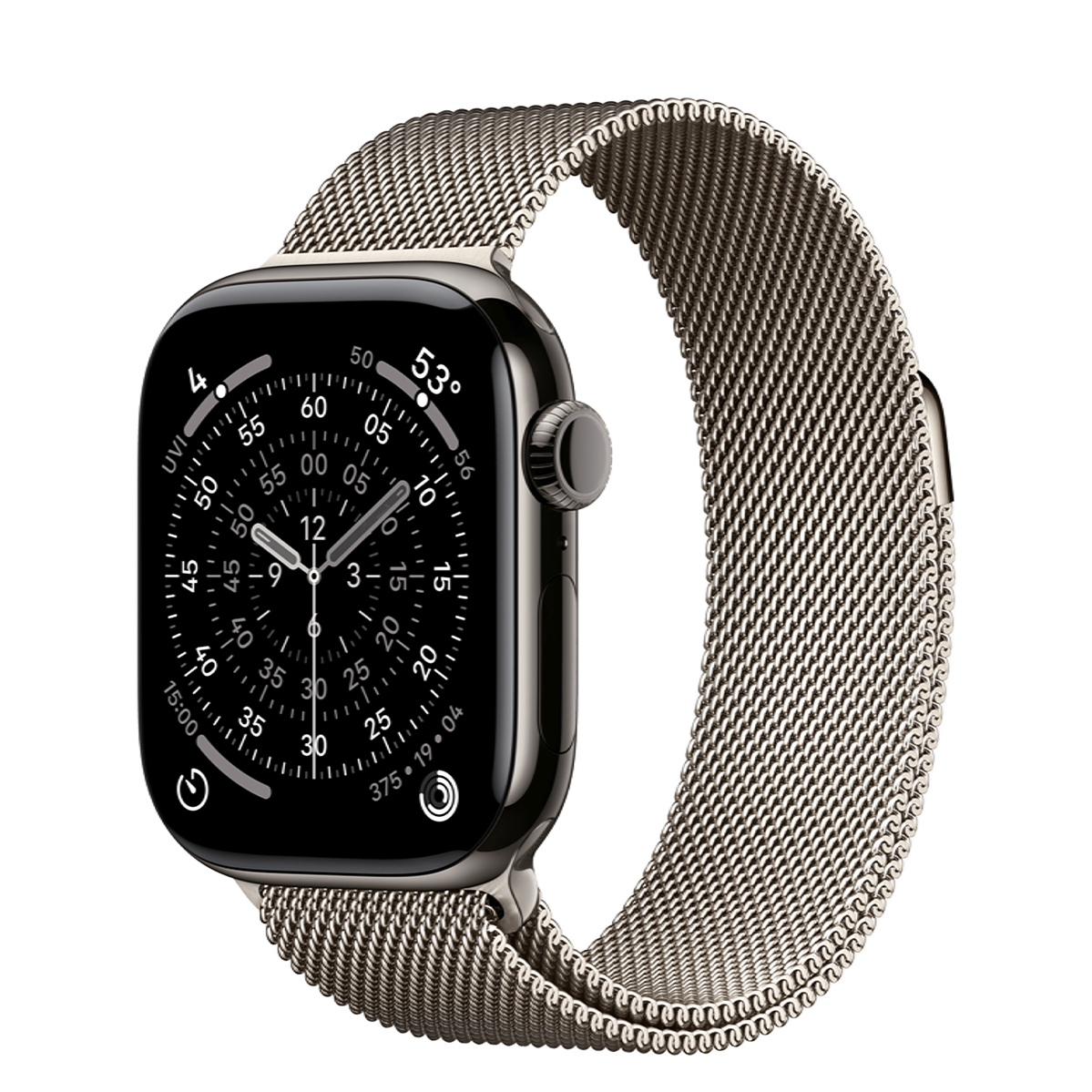 Apple Watch Series 11 GPS + Cellular 42mm Slate Titanium Case with Natural Milanese Loop (MF9K4+MGHY4)
