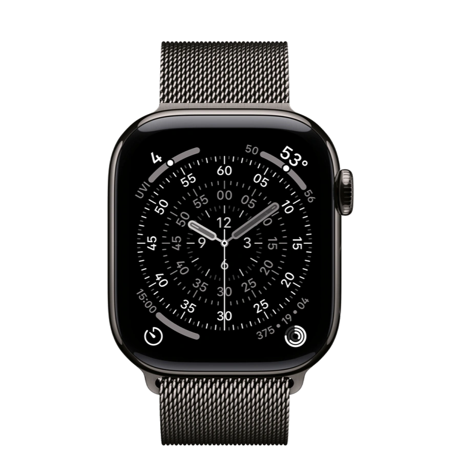 Apple Watch Series 11 GPS + Cellular 42mm Slate Titanium Case with Slate Milanese Loop (MF9K4+MGJ14)