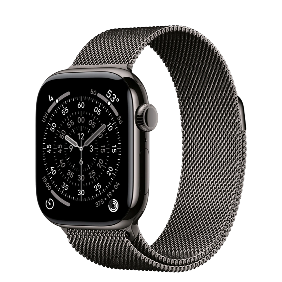 Apple Watch Series 11 GPS + Cellular 42mm Slate Titanium Case with Slate Milanese Loop (MF9K4+MGJ14)
