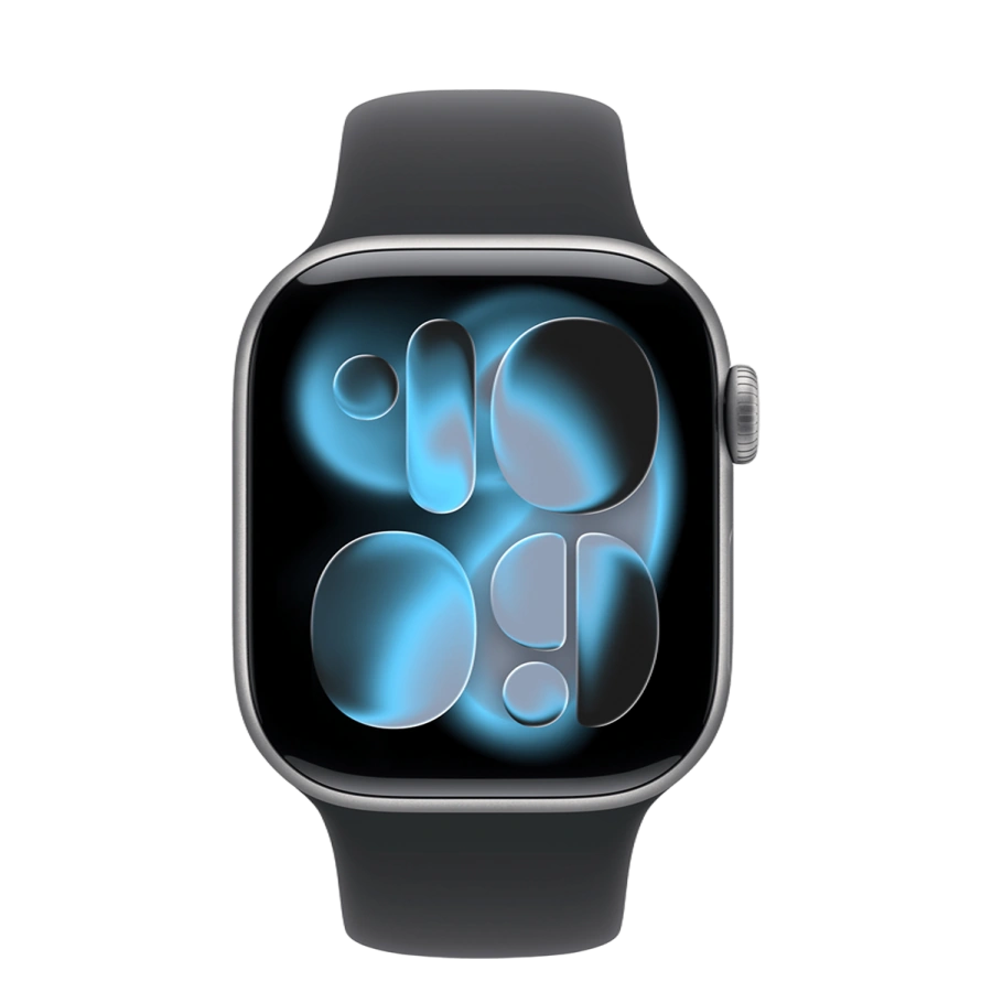 Apple Watch Series 11 GPS + Cellular 42mm Space Gray Aluminum Case with Black Sport Band - M/L (MF8C4)