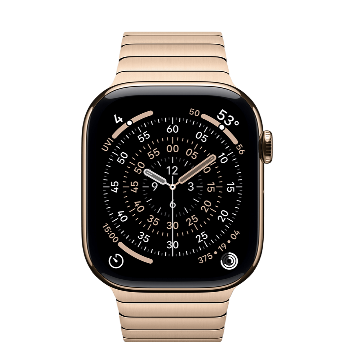 Apple Watch Series 11 GPS + Cellular 46mm Gold Titanium Case with Gold Link Bracelet (MFC34+MXMH3)