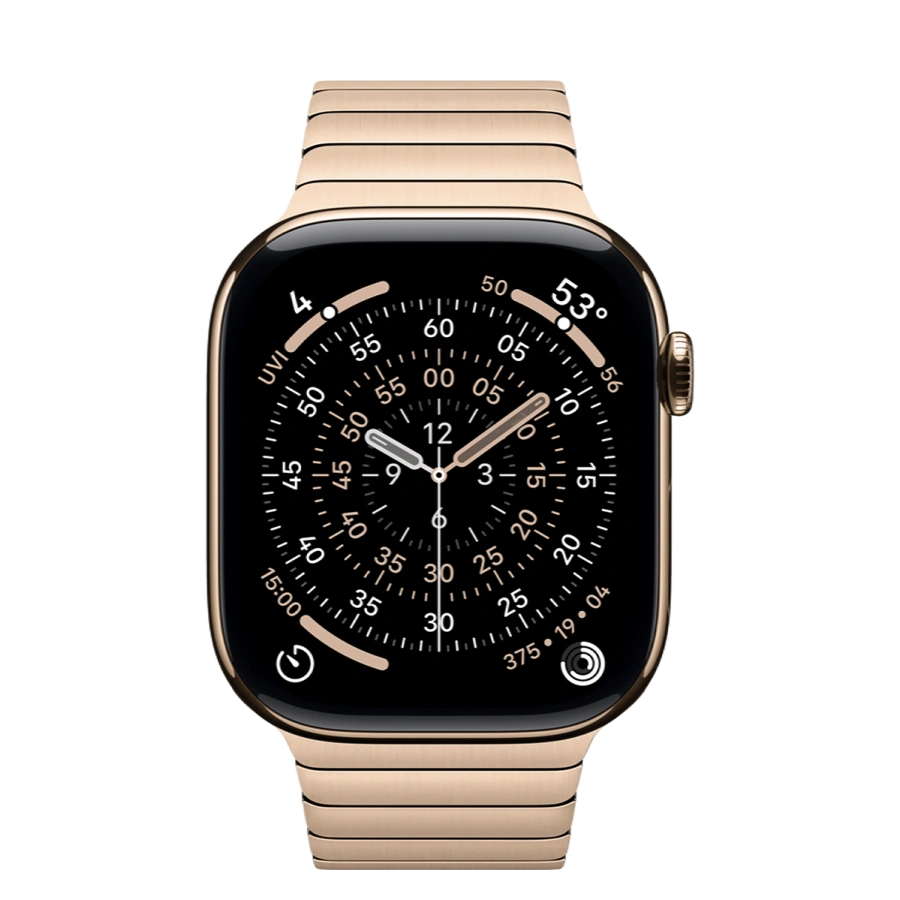 Apple Watch Series 11 GPS + Cellular 46mm Gold Titanium Case with Gold Link Bracelet (MFC34+MXMH3)