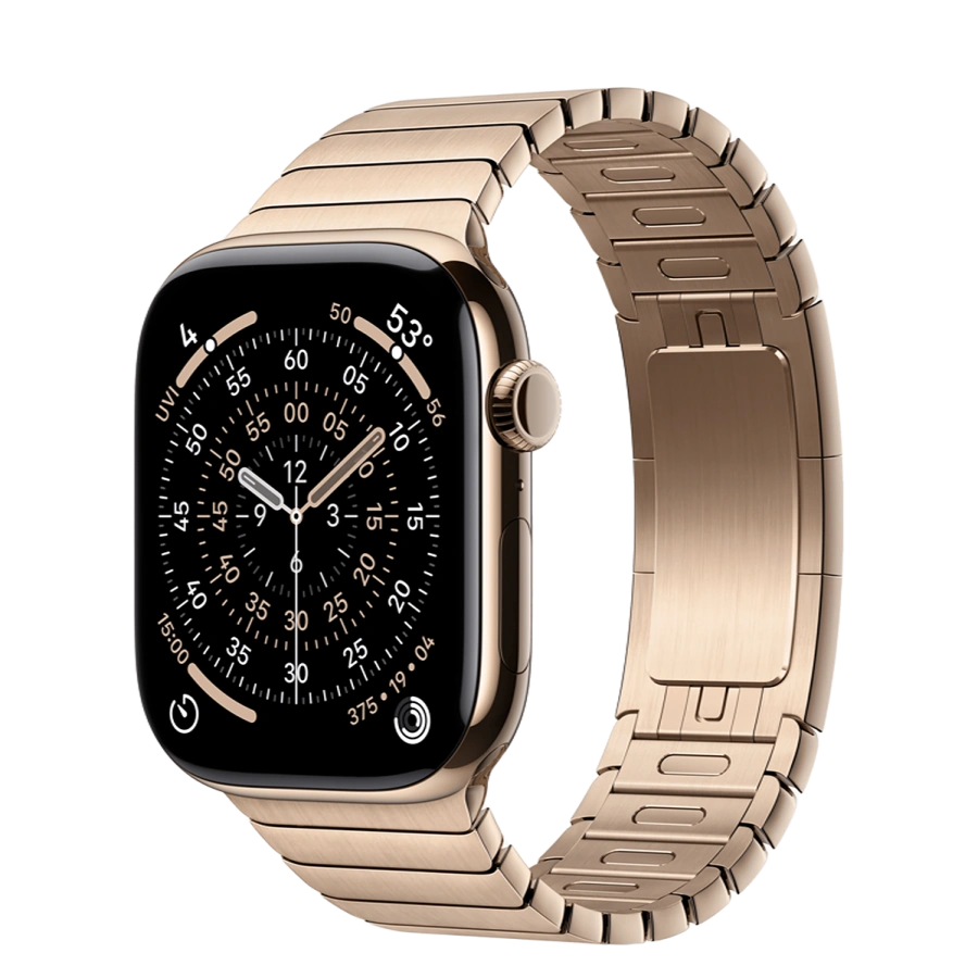 Apple Watch Series 11 GPS + Cellular 46mm Gold Titanium Case with Gold Link Bracelet (MFC34+MXMH3)