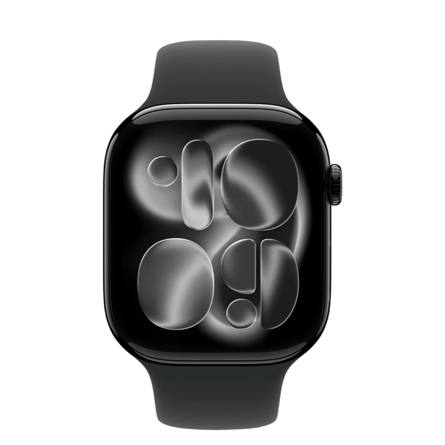Apple Watch Series 11 GPS + Cellular 46mm Jet Black Aluminum Case with Black Sport Band - XL (MFAA4+MXM53)