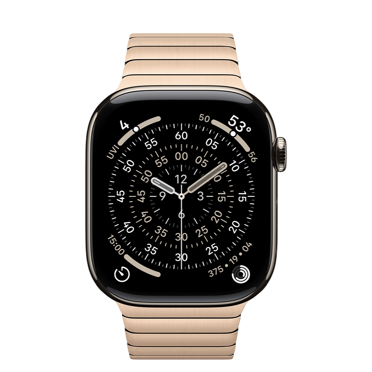 Apple Watch Series 11 GPS + Cellular 46mm Natural Titanium Case with Gold Link Bracelet (MFAY4+MXMH3)