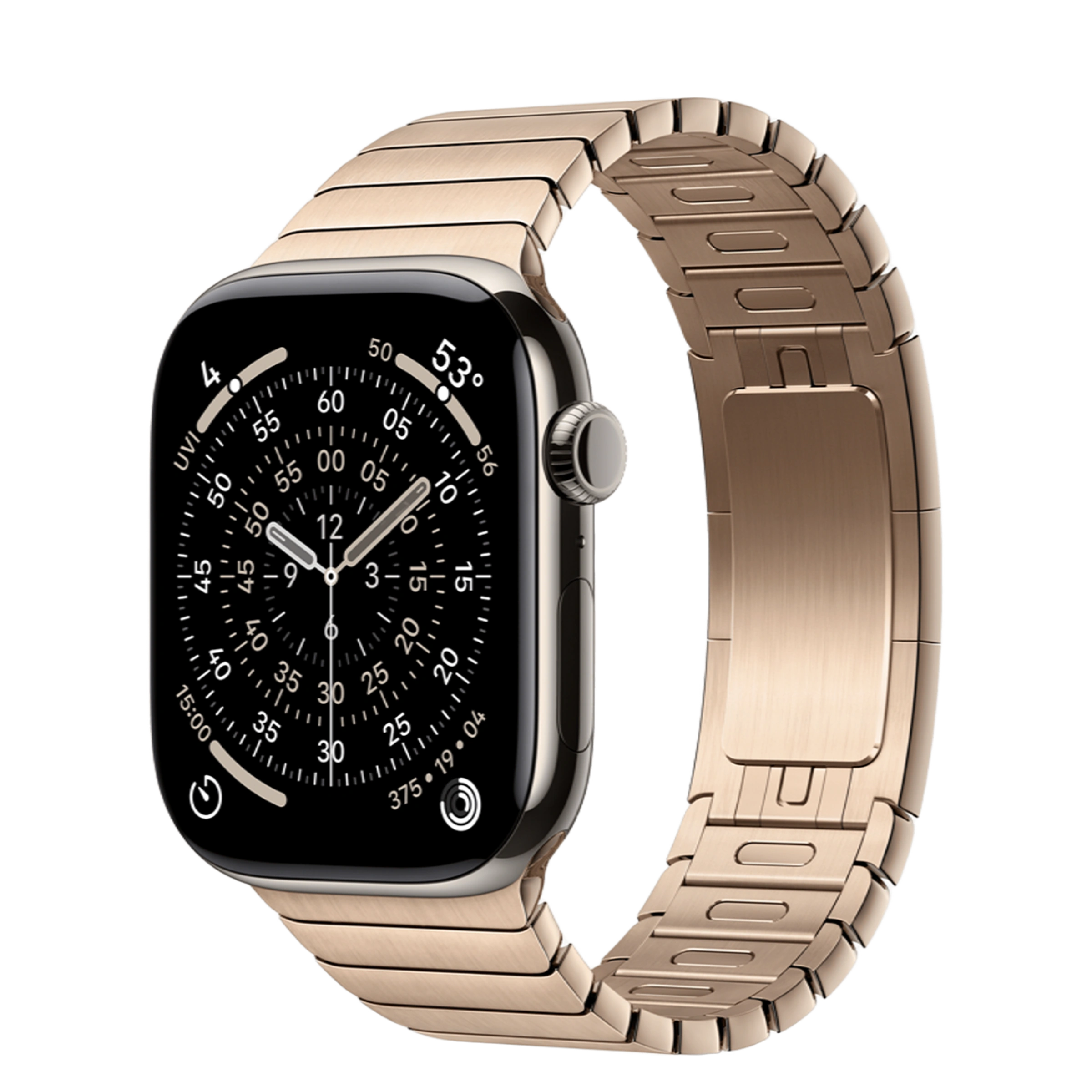 Apple Watch Series 11 GPS + Cellular 46mm Natural Titanium Case with Gold Link Bracelet (MFAY4+MXMH3)