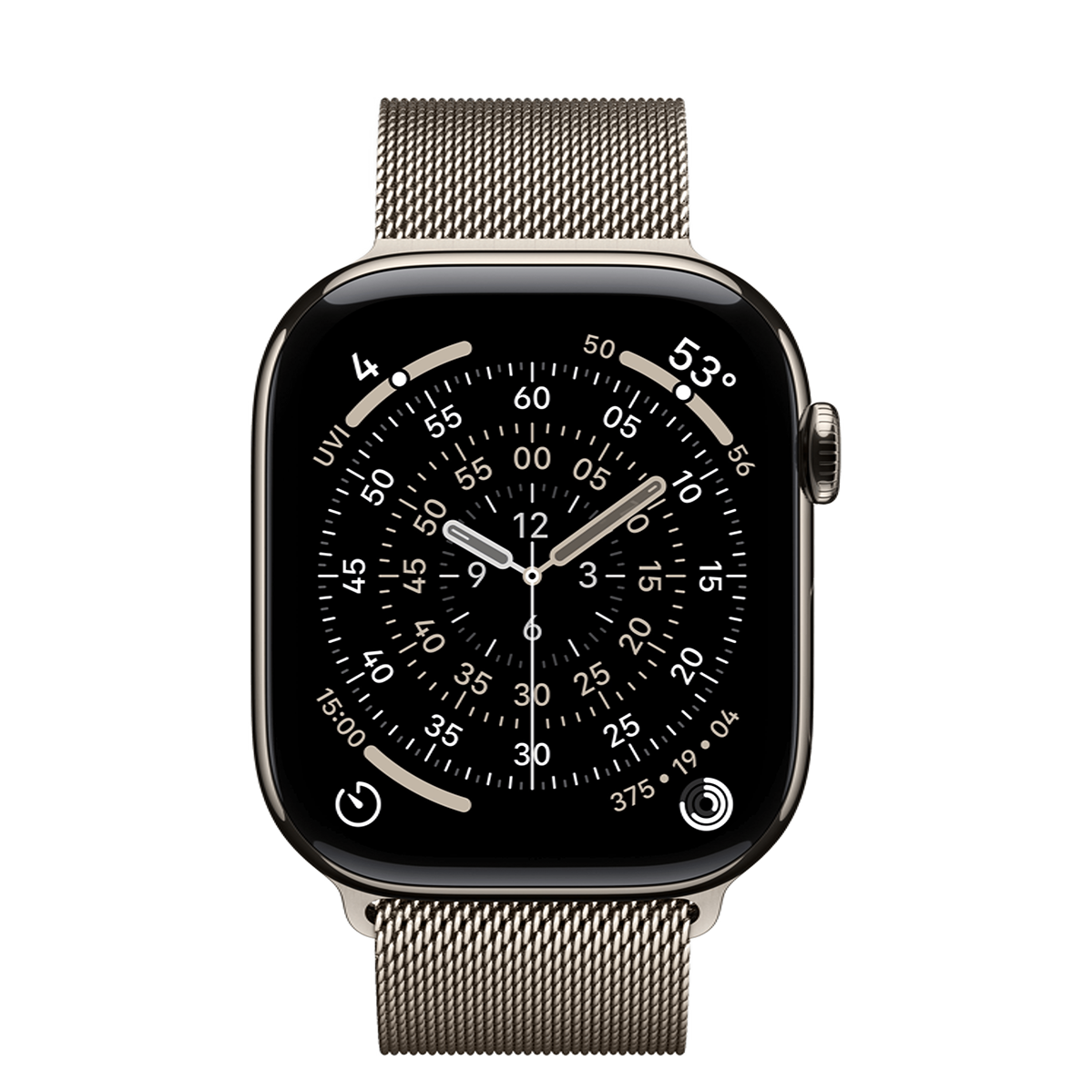 Apple Watch Series 11 GPS + Cellular 46mm Natural Titanium Case with Natural Milanese Loop - M/L (MFD04)
