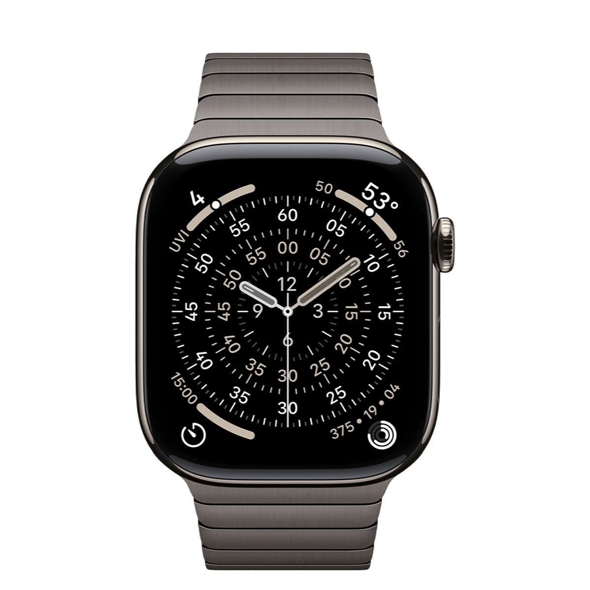 Apple Watch Series 11 GPS + Cellular 46mm Natural Titanium Case with Slate Link Bracelet (MFAY4+MXMK3)