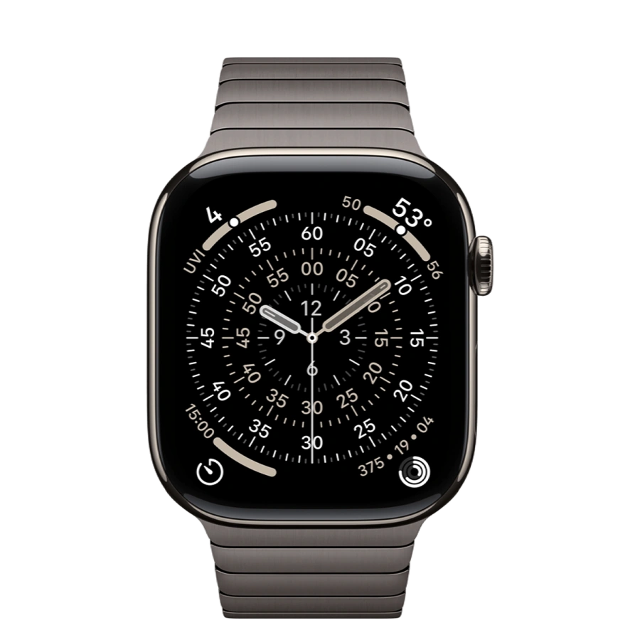 Apple Watch Series 11 GPS + Cellular 46mm Natural Titanium Case with Slate Link Bracelet (MFAY4+MXMK3)