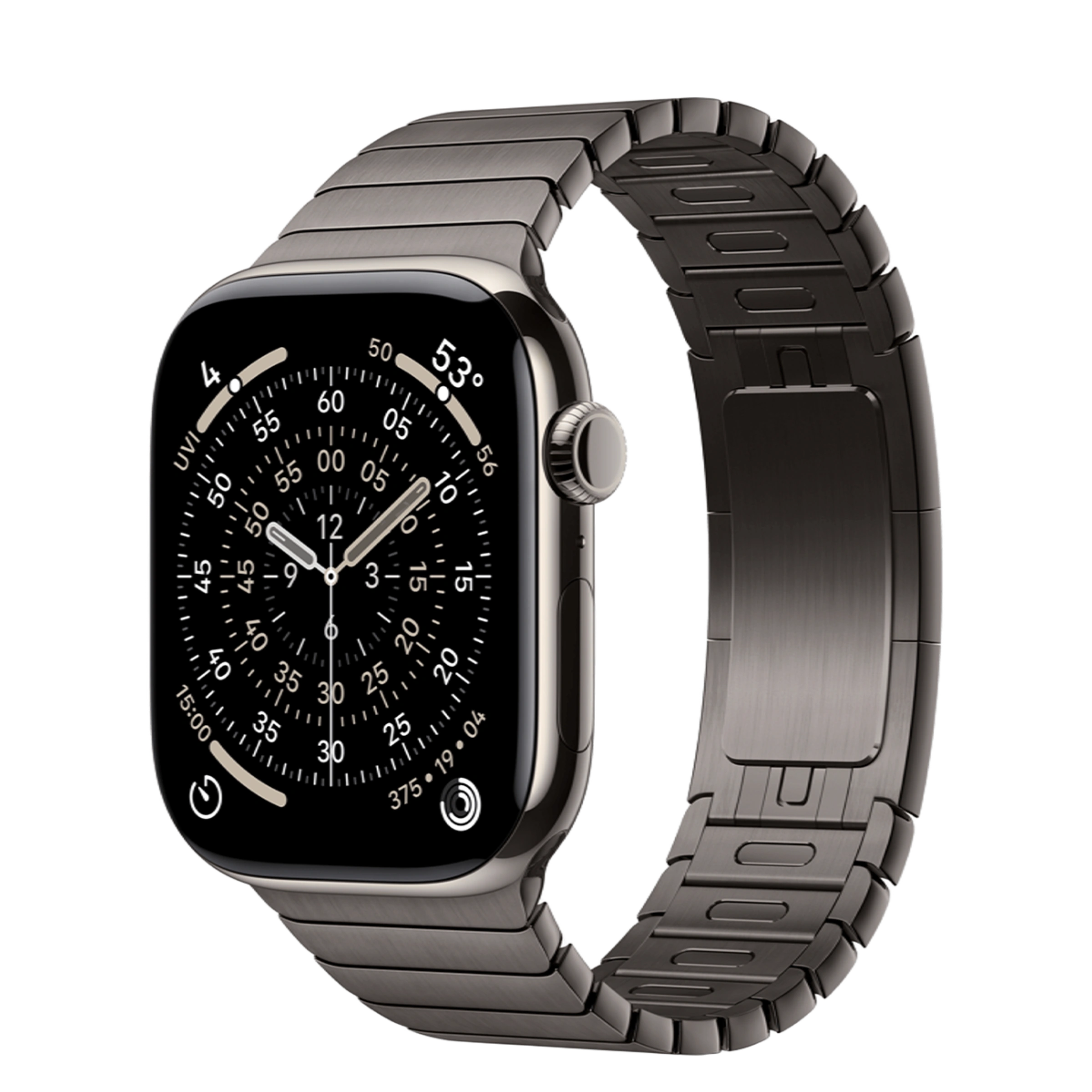 Apple Watch Series 11 GPS + Cellular 46mm Natural Titanium Case with Slate Link Bracelet (MFAY4+MXMK3)