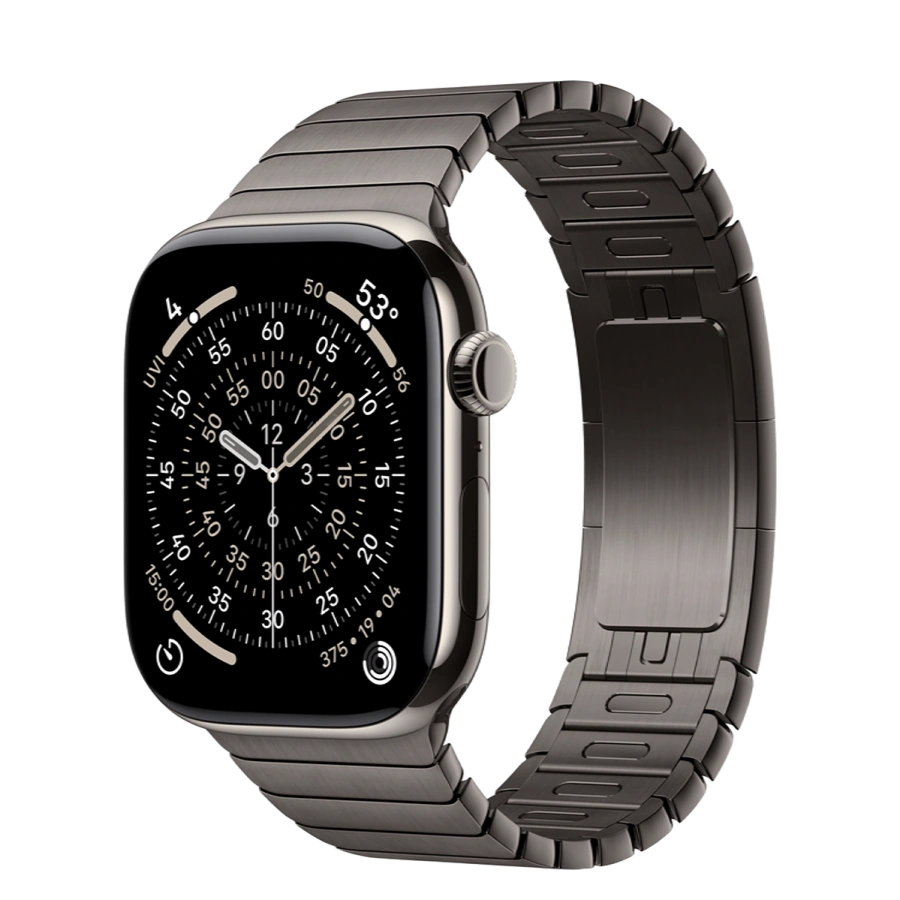 Apple Watch Series 11 GPS + Cellular 46mm Natural Titanium Case with Slate Link Bracelet (MFAY4+MXMK3)