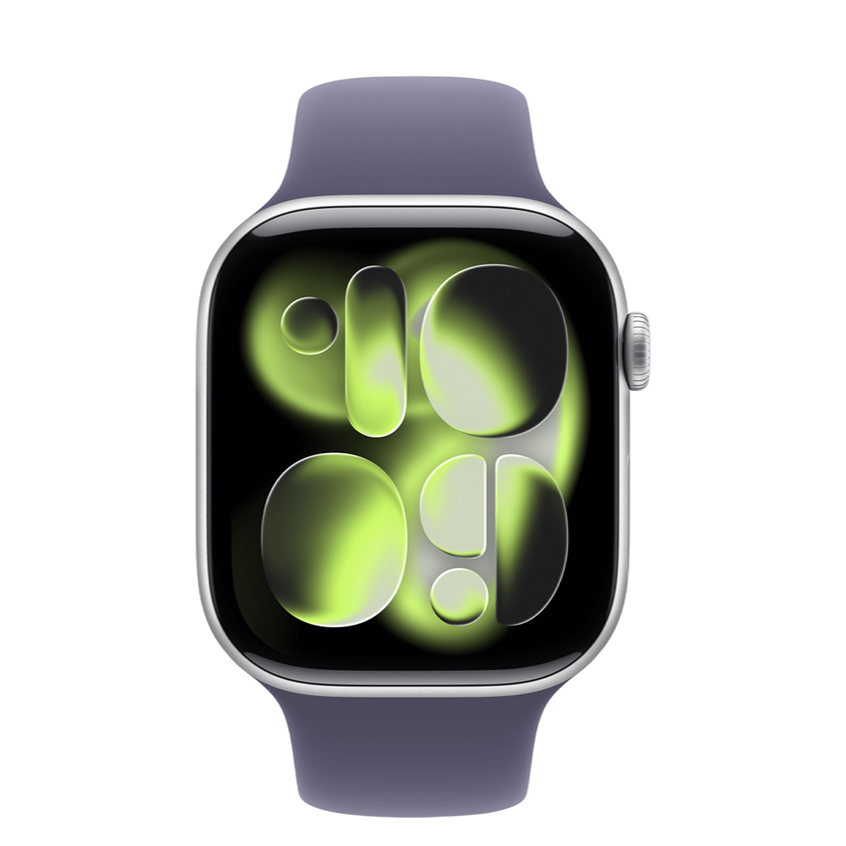 Apple Watch Series 11 GPS + Cellular 46mm Silver Aluminum Case with Purple Fog Sport Band - M/L (MFCR4)
