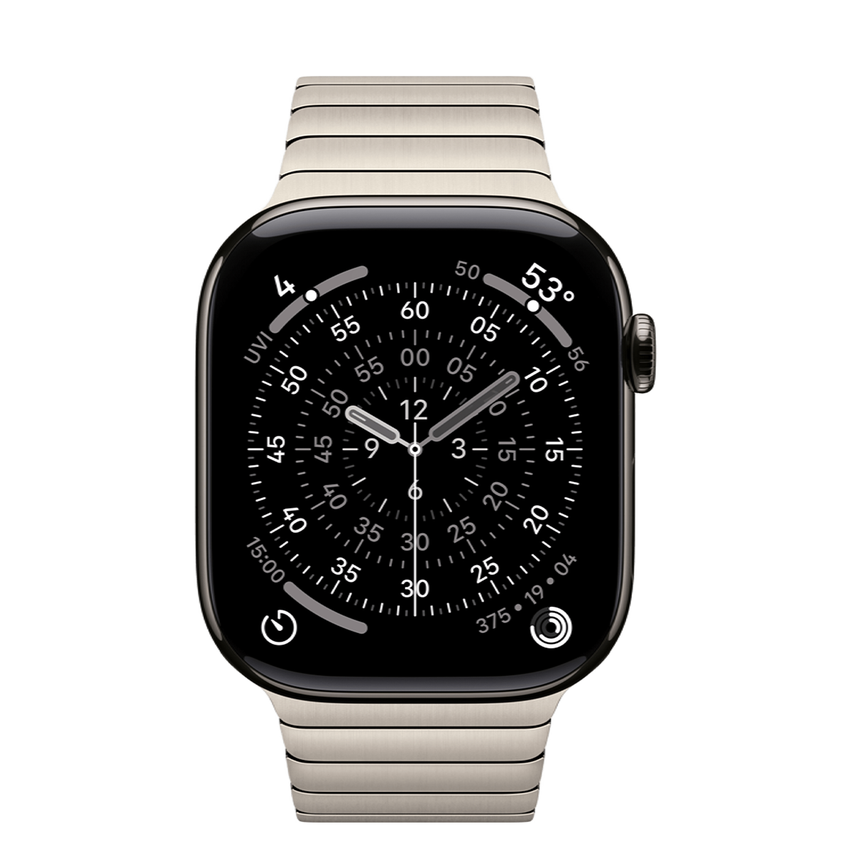 Apple Watch Series 11 GPS + Cellular 46mm Slate Titanium Case with Natural Link Bracelet (MFC14+MXMF3)