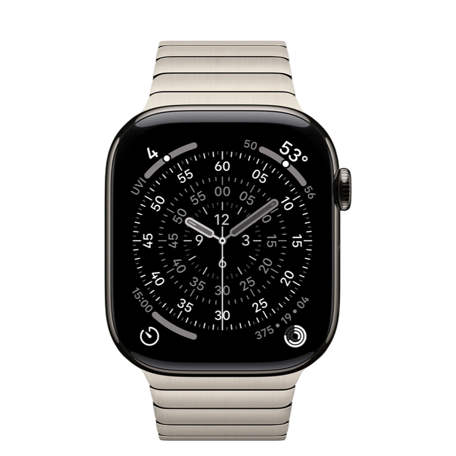 Apple Watch Series 11 GPS + Cellular 46mm Slate Titanium Case with Natural Link Bracelet (MFC14+MXMF3)