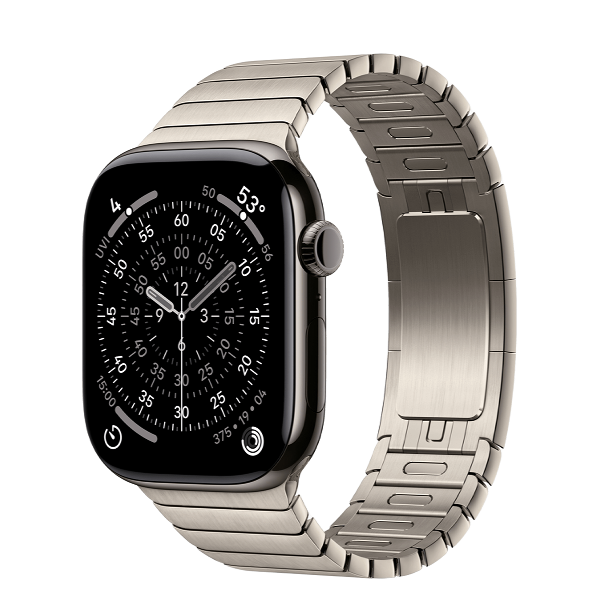Apple Watch Series 11 GPS + Cellular 46mm Slate Titanium Case with Natural Link Bracelet (MFC14+MXMF3)