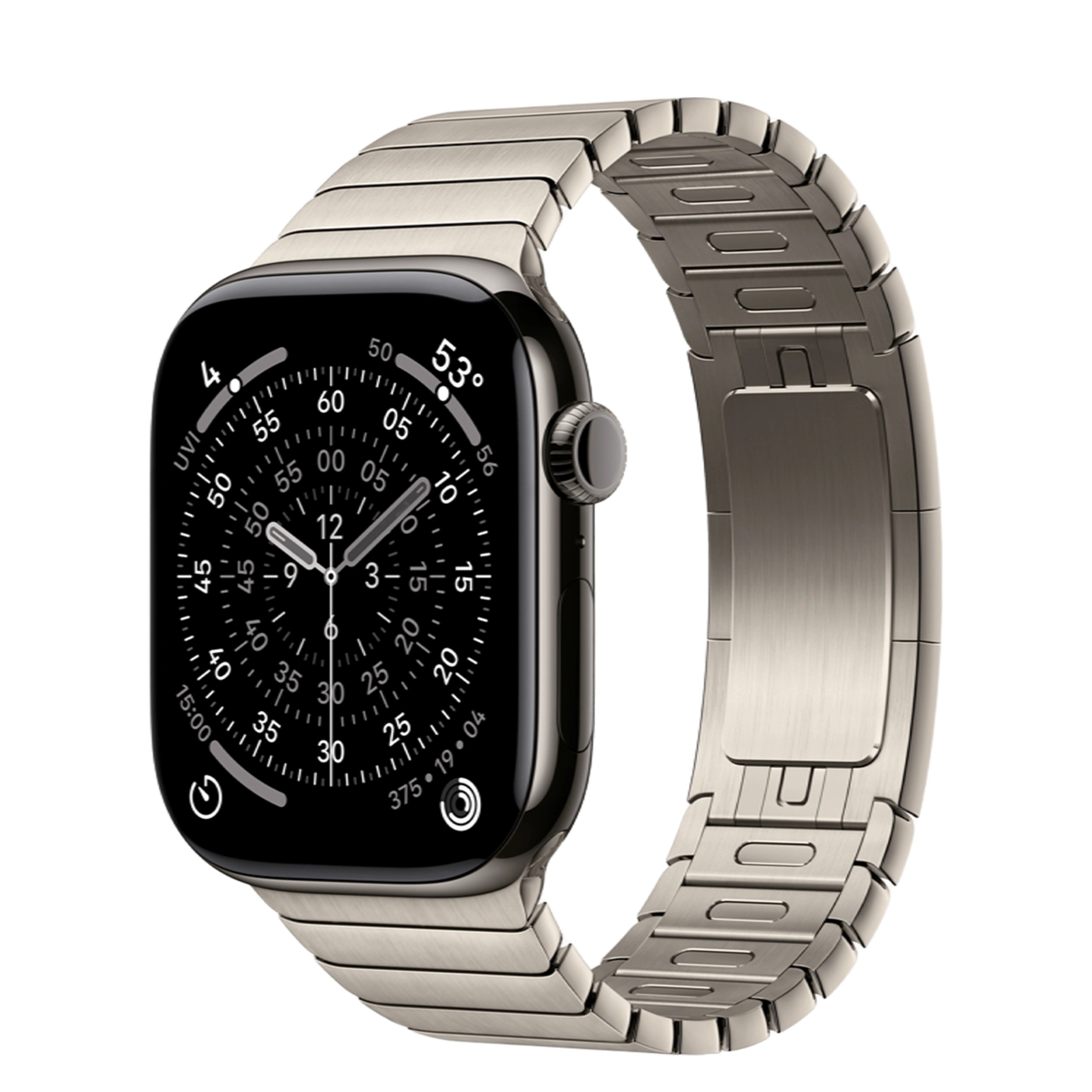 Apple Watch Series 11 GPS + Cellular 46mm Slate Titanium Case with Natural Link Bracelet (MFC14+MXMF3)