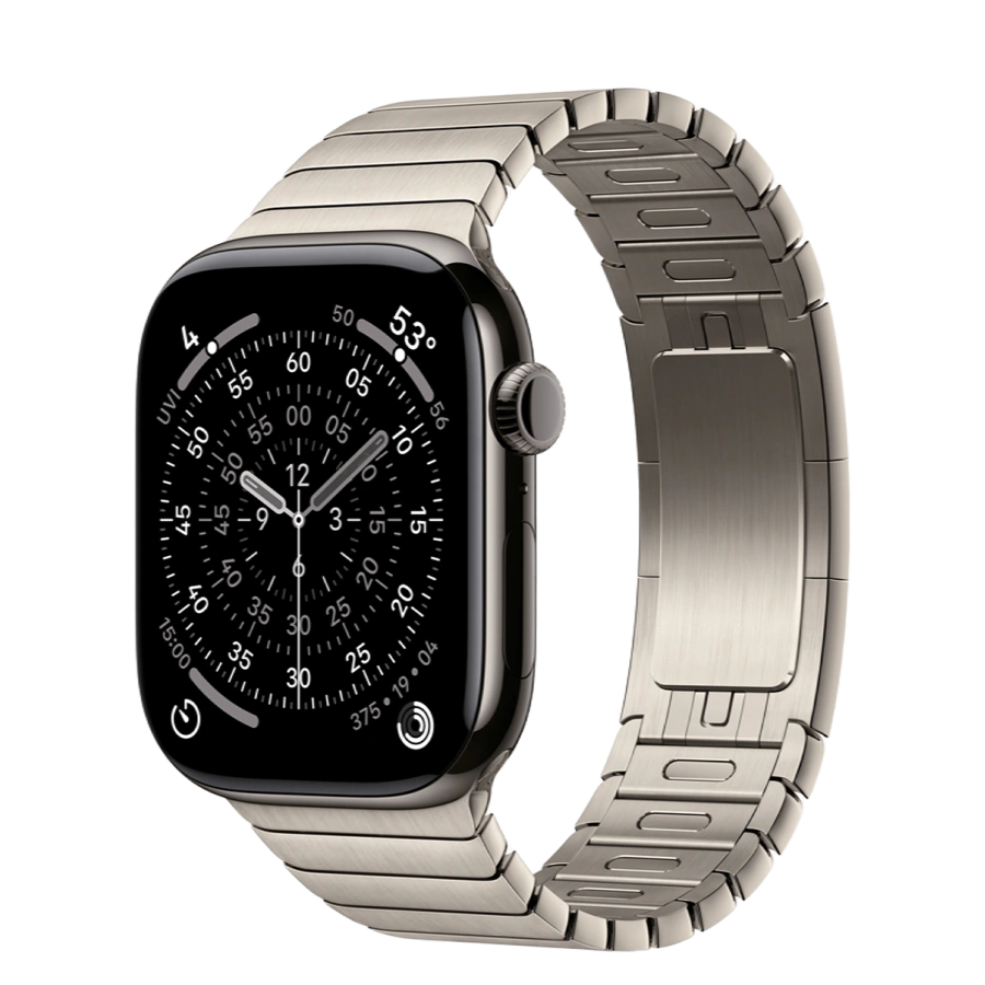 Apple Watch Series 11 GPS + Cellular 46mm Slate Titanium Case with Natural Link Bracelet (MFC14+MXMF3)
