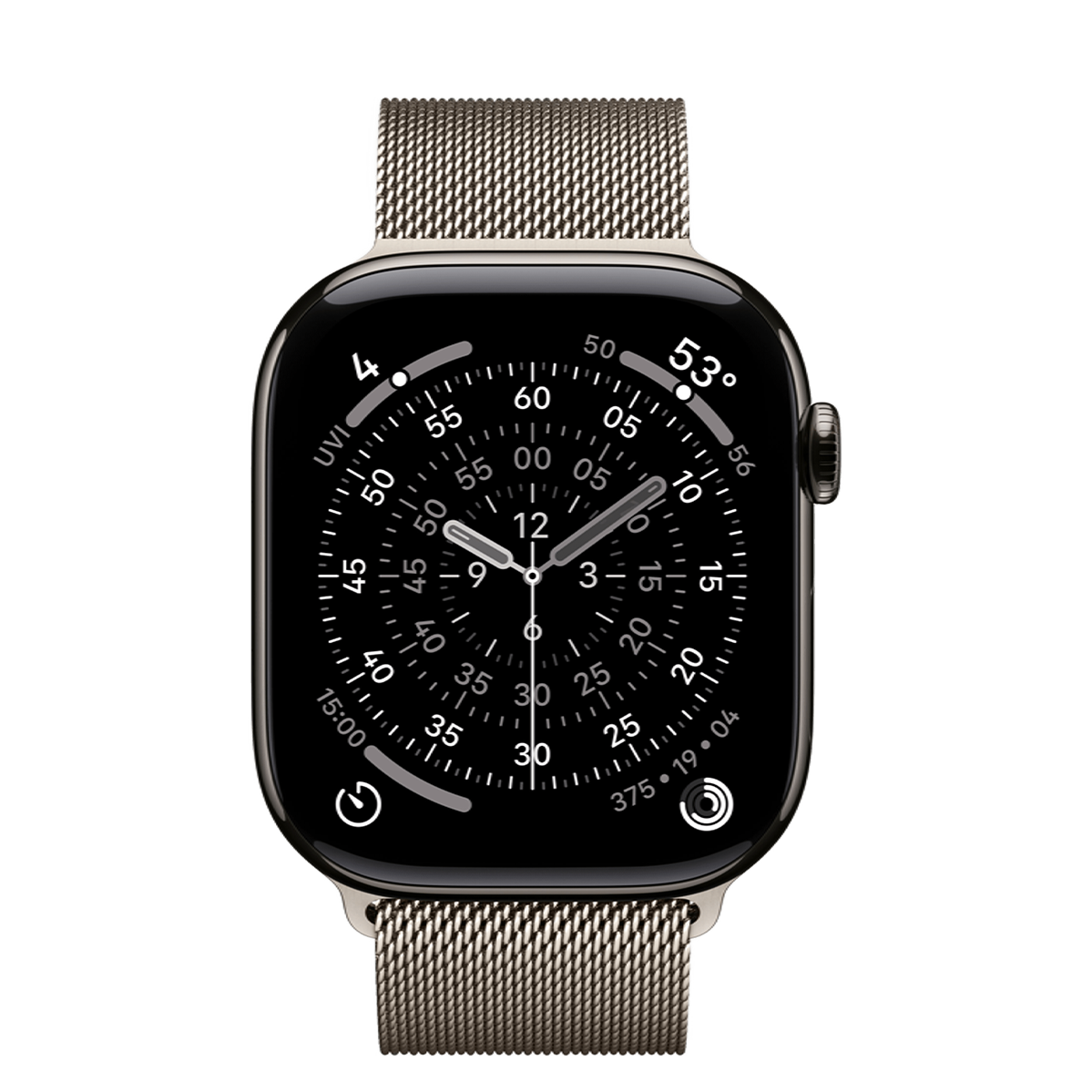 Apple Watch Series 11 GPS + Cellular 46mm Slate Titanium Case with Natural Milanese Loop - S/M (MFC14+MGJ24)