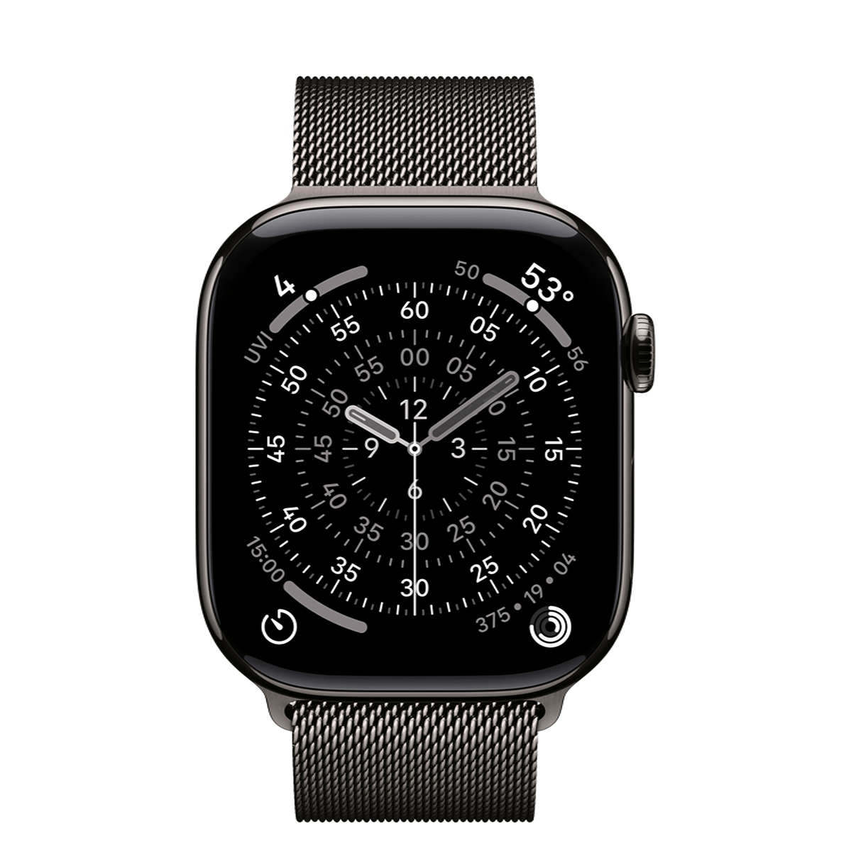 Apple Watch Series 11 GPS + Cellular 46mm Slate Titanium Case with Slate Milanese Loop - S/M (MFD34)