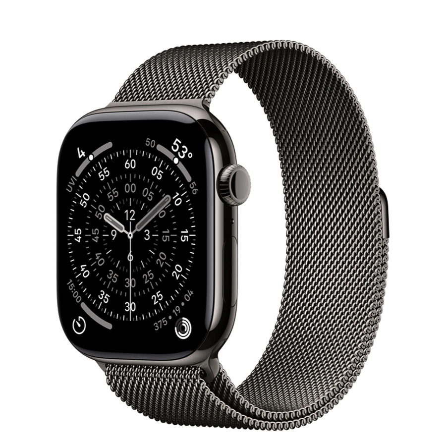 Apple Watch Series 11 GPS + Cellular 46mm Slate Titanium Case with Slate Milanese Loop - M/L (MFD44)