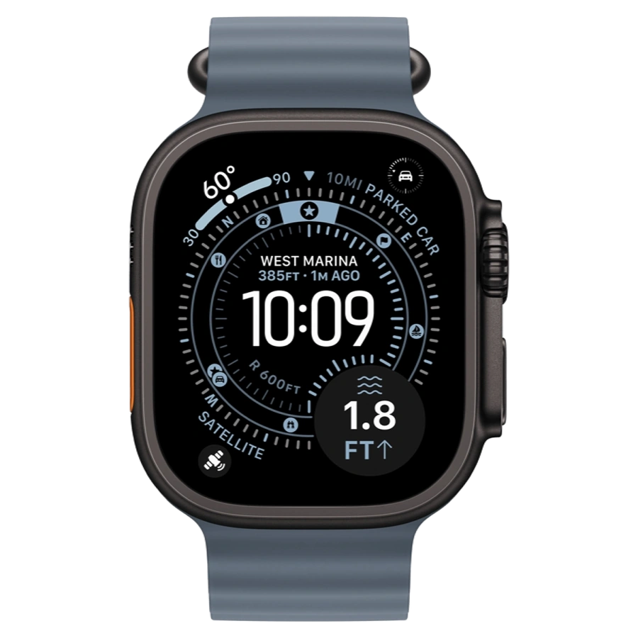 Apple Watch Ultra 3 GPS + Cellular 49mm Black Titanium Case with Anchor Blue Ocean Band (MF254+MGCJ4)