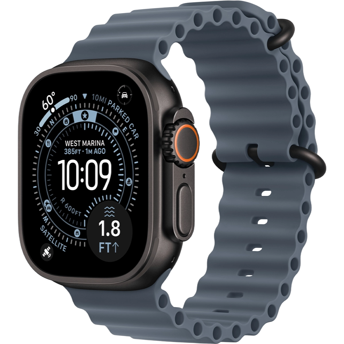 Apple Watch Ultra 3 GPS + Cellular 49mm Black Titanium Case with Anchor Blue Ocean Band (MF254+MGCJ4)