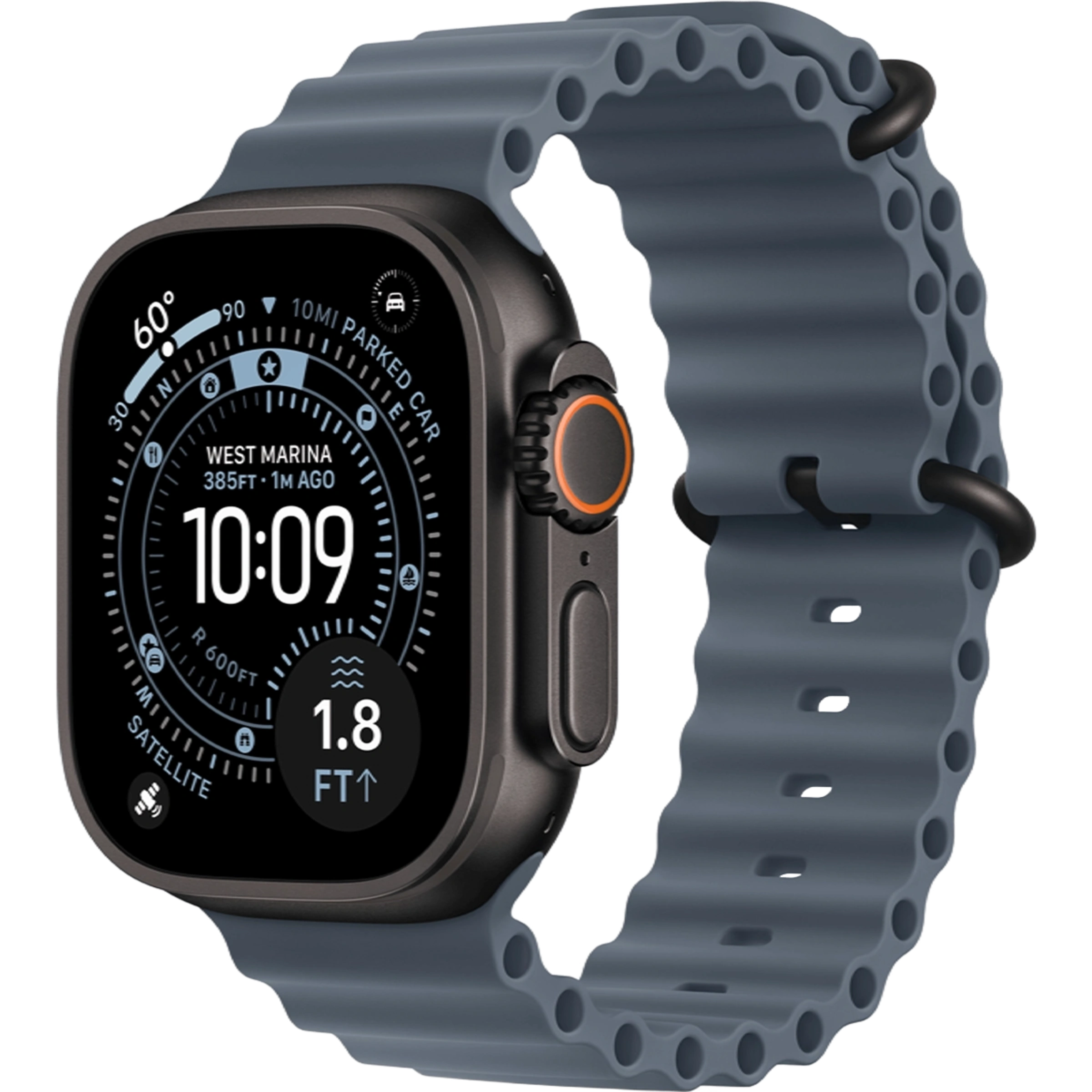 Apple Watch Ultra 3 GPS + Cellular 49mm Black Titanium Case with Anchor Blue Ocean Band (MF254+MGCJ4)