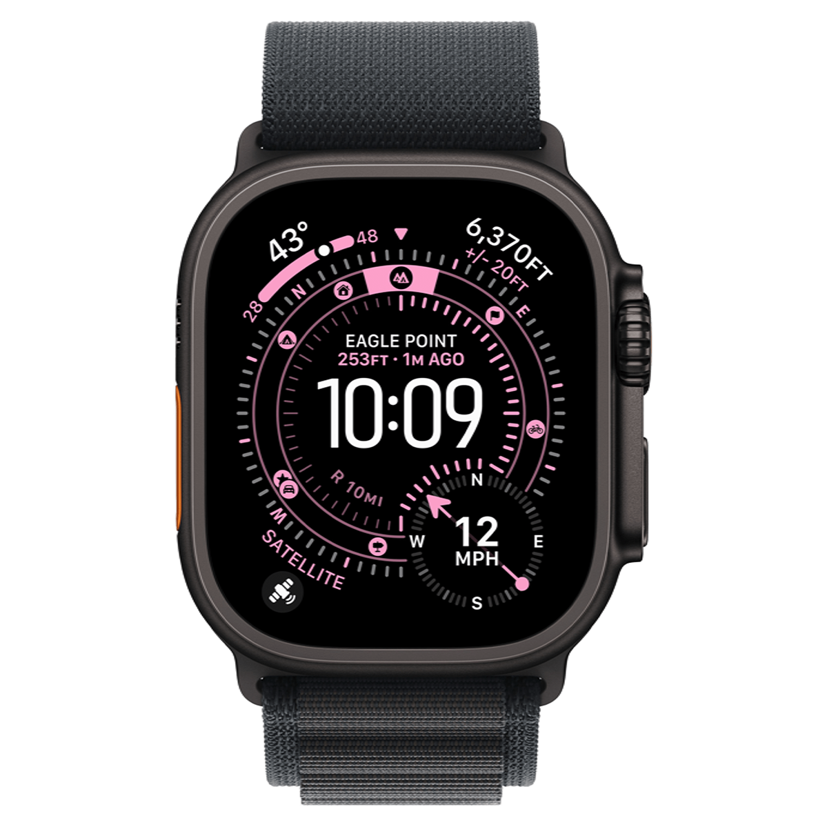 Apple Watch Ultra 3 GPS + Cellular 49mm Black Titanium Case with Black Alpine Loop - Small (MF0Q4)