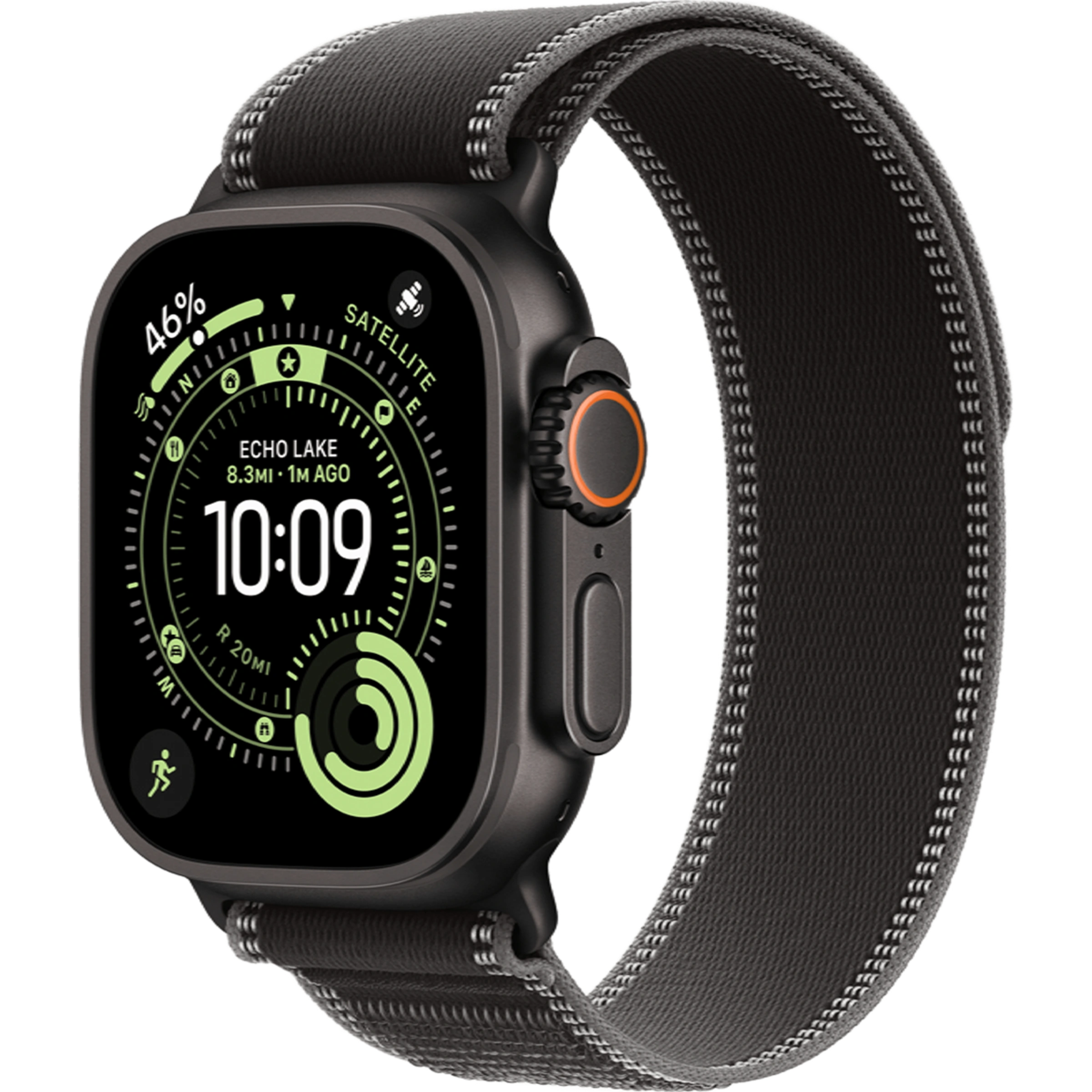 Apple Watch Ultra 3 GPS + Cellular 49mm Black Titanium Case with Black/Charcoal Trail Loop - M/L (MF1H4)